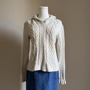 Ralph Lauren Cream Cable Knit Silk Cashmere Sweater